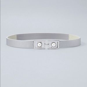 WHBM-Silver Faux-Pearl Skinny Belt (Like New - Worn Once)